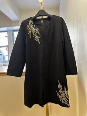 Alfani Embroidered Black Jacket / Blazer